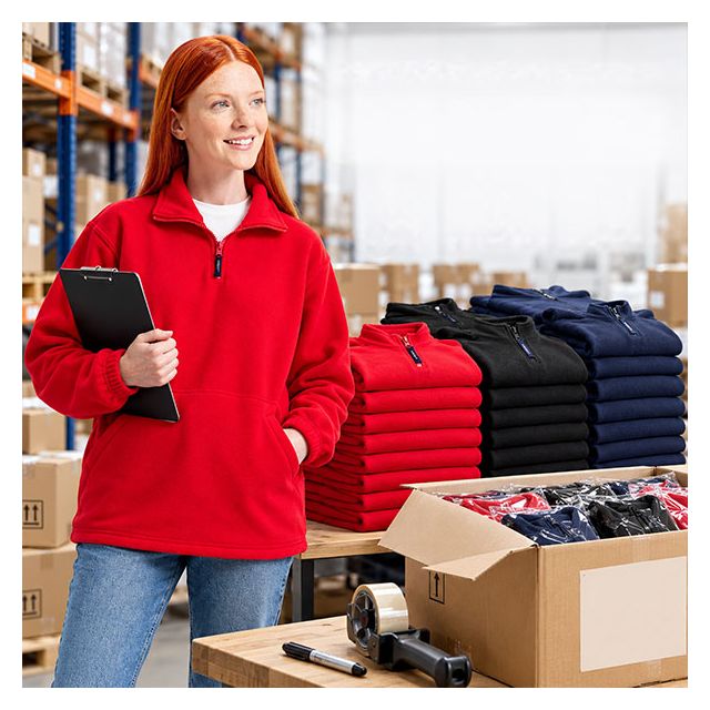 80 Embroidered Premium Quarter Zip Micro Fleece Jacket