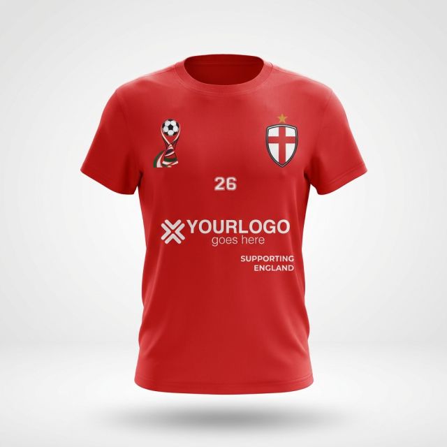 England 2026 Pre-Printed Customisable T-Shirts