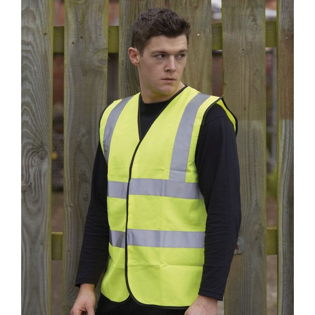 Model wearing Warrior Hi Vis Waistcoat