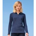 Model wearing SOL's Ladies Perfect Long Sleeve Piqué Polo Shirt