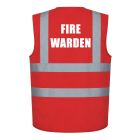 Fire Warden Printed  Hi Vis  Waistcoat