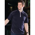 Model wearing ORN Fireback Wicking Poloshirt