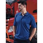 Model wearing ORN Oriole Wicking Poloshirt