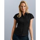 Russell Collection Ladies Cap Sleeve Fitted PolyCotton Poplin Shirt