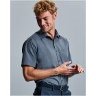 Russell Collection Mens Short Sleeve Classic PolyCotton Poplin Shirt