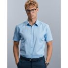 Russell Collection Mens Short Sleeve Tailored Herringbone Shirt