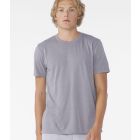 Model wearing Heather Storm Unisex Heather Cvc T Shirt