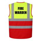 Fire Warden Pre-Printed Two Tone Hi Vis Waistcoat