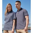Models wearing Front Row Striped Jersey Polo Shirt