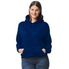 Model wearing Gildan DryBlend® Adult Hooded Sweatshirt