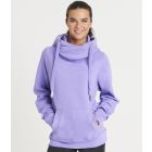 Model wearing Just Hoods AWDis Cross Neck Hoodie
