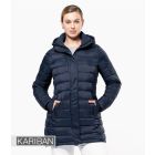 Model wearing Kariban Ladies Lightweight Long Padded Parka Jacket