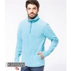 Model wearing Kariban Enzo Zip Neck Micro Fleece