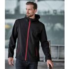 Model wearing Stormtech Mens Orbiter Softshell Hoodie