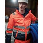 Model wearing Regatta Hi Vis Pro Hi Vis Bomber Jacket
