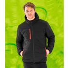 Model wearing Result Genuine Recycled Black Compass Padded Winter Jacket