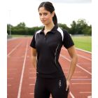 Model wearing White & Navy Ladies Ladies Team Spirit Polo Shirt