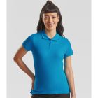 Model wearing Azure Blue Fruit Of The Loom Ladies Premium Polo