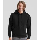Model wearing Fruit Of The Loom Mens Premium Hooded Sweat