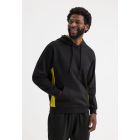 Model wearing Uneek Two Tone Hooded Sweatshirt