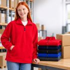 16 Embroidered Premium Quarter Zip Micro Fleece Jacket