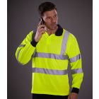 Model wearing Yoko Hi Vis Long Sleeve Polo Shirt