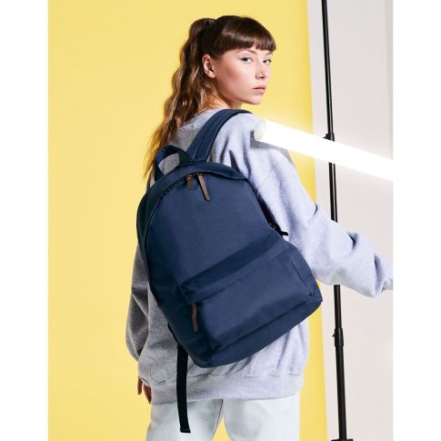 laptop bag with shoulder straps, carry handle, and zipped front pocket and main compartment