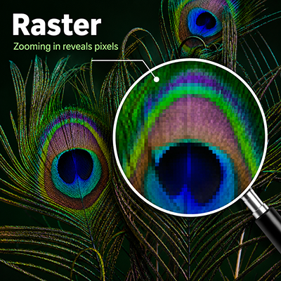 Zoomed-in raster artwork showing visible pixelation