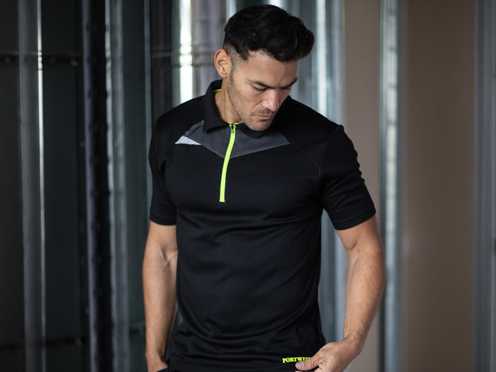 Model wearing a Portwest DX4 top