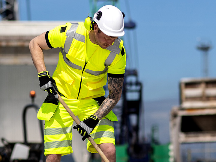 Model wearing a Portwest PW3 top