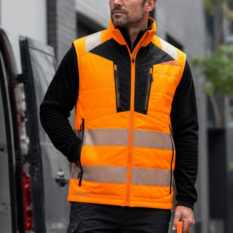 Hi vis body warmers and high visibility gilets for drivers, logistics teams, yards, warehouses, site staff and outdoor workers