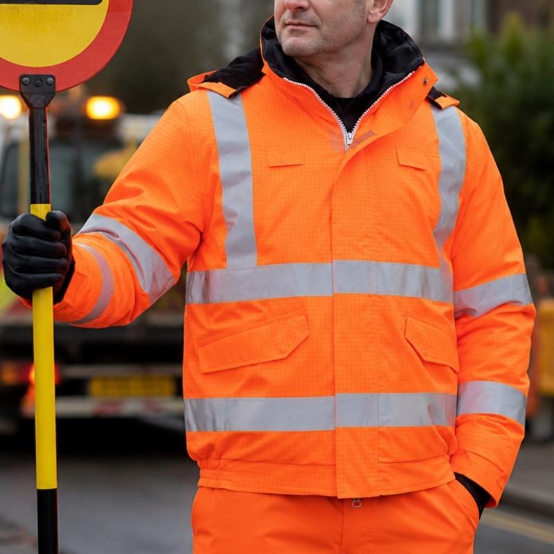 Hi vis bomber jackets and high visibility bomber jackets for construction, logistics, transport, yards, utilities and outdoor teams