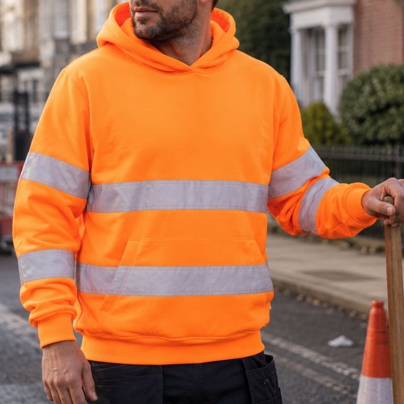 Hi vis hoodies for site teams, warehouses, logistics, yards, transport, outdoor workers and cooler shifts