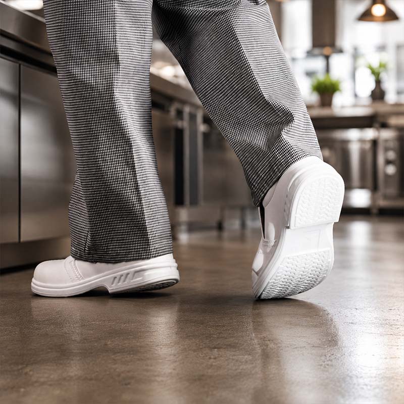 Safety sandals for light industrial work, warehousing, trade counters, facilities teams and warm indoor workplaces