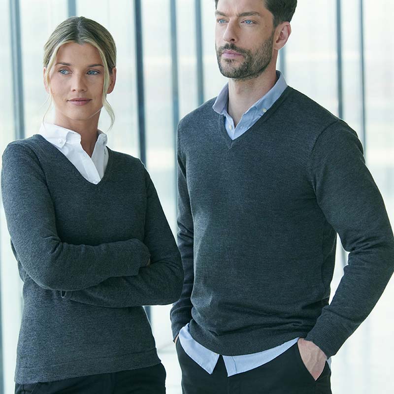 V neck sweatshirts for smart staff uniforms, office teams, reception staff and customer-facing roles