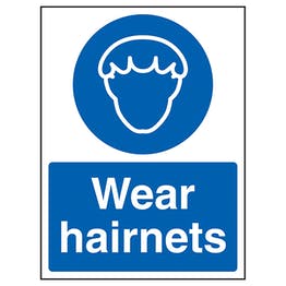 Wear hairnets sign in portrait