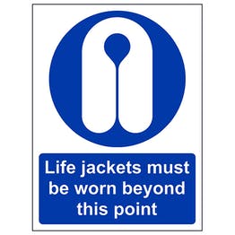 Life jackets must be worn beyond this point sign