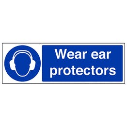 Wear ear protectors sign in landscape