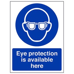 Eye protection is available here sign in portrait