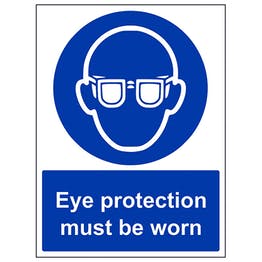 Eye protection must be worn sign in portrait
