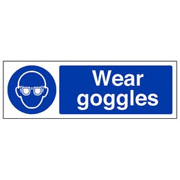 Wear goggles sign in landscape