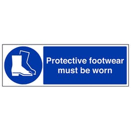 protective footwear must be worn sign in landscape