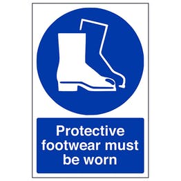 protective footwear must be worn sign in portrait