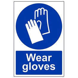 Wear Gloves Sign in Portrait