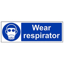 Wear respirator sign in landscape