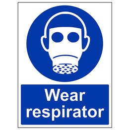 Wear respirator sign in portrait