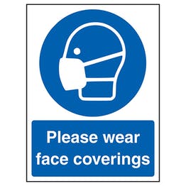 Please wear face coverings sign