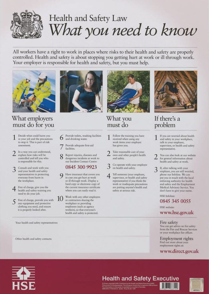 Health & Safety Law - What you need to know Poster