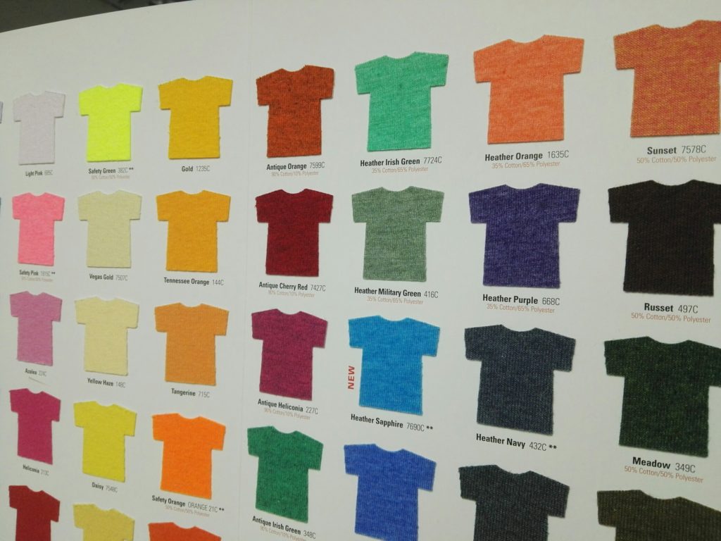 Image shows t-shirt samples