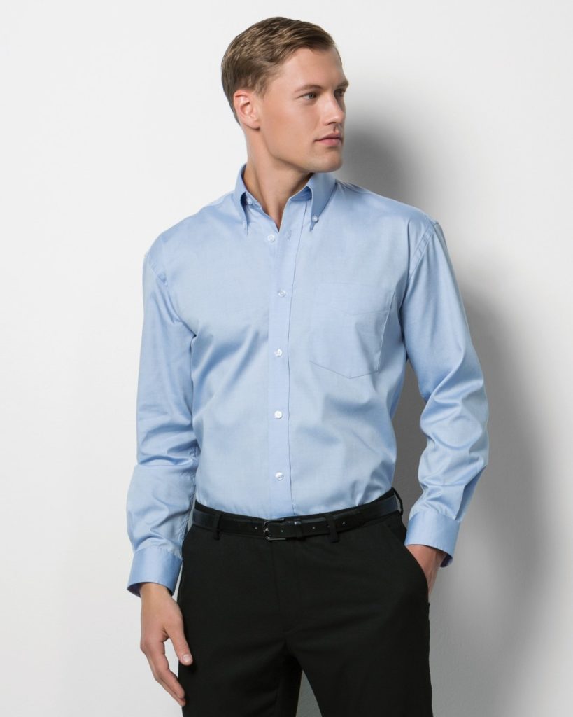 Image shows Kustom Kit Men's Long Sleeve Corporate Oxford Shirt